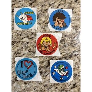 1980s Dental Patient Reward Stickers Vintage and Unused No Cavities